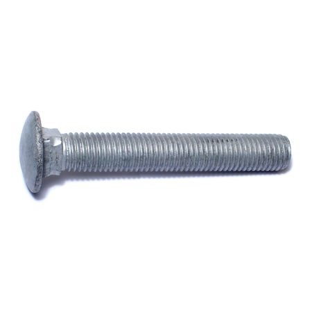Midwest Fastener Carriage Bolt, Square Neck, 10 (Coarse), 5 in L, Steel, Hot Dipped Galvanized, 10 PK 53651